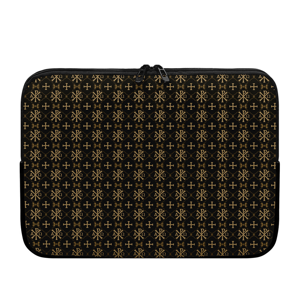 Chi Rho Orthodox Pattern Print Laptop Sleeve