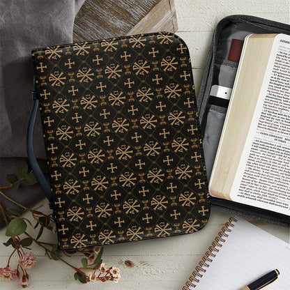 Chi Rho Orthodox Pattern Print Leather Bible Cover