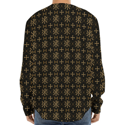 Chi Rho Orthodox Pattern Print Long Sleeve Baseball Jersey