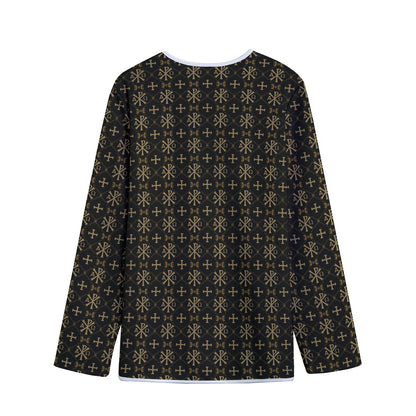 Chi Rho Orthodox Pattern Print Long Sleeve Short Coat