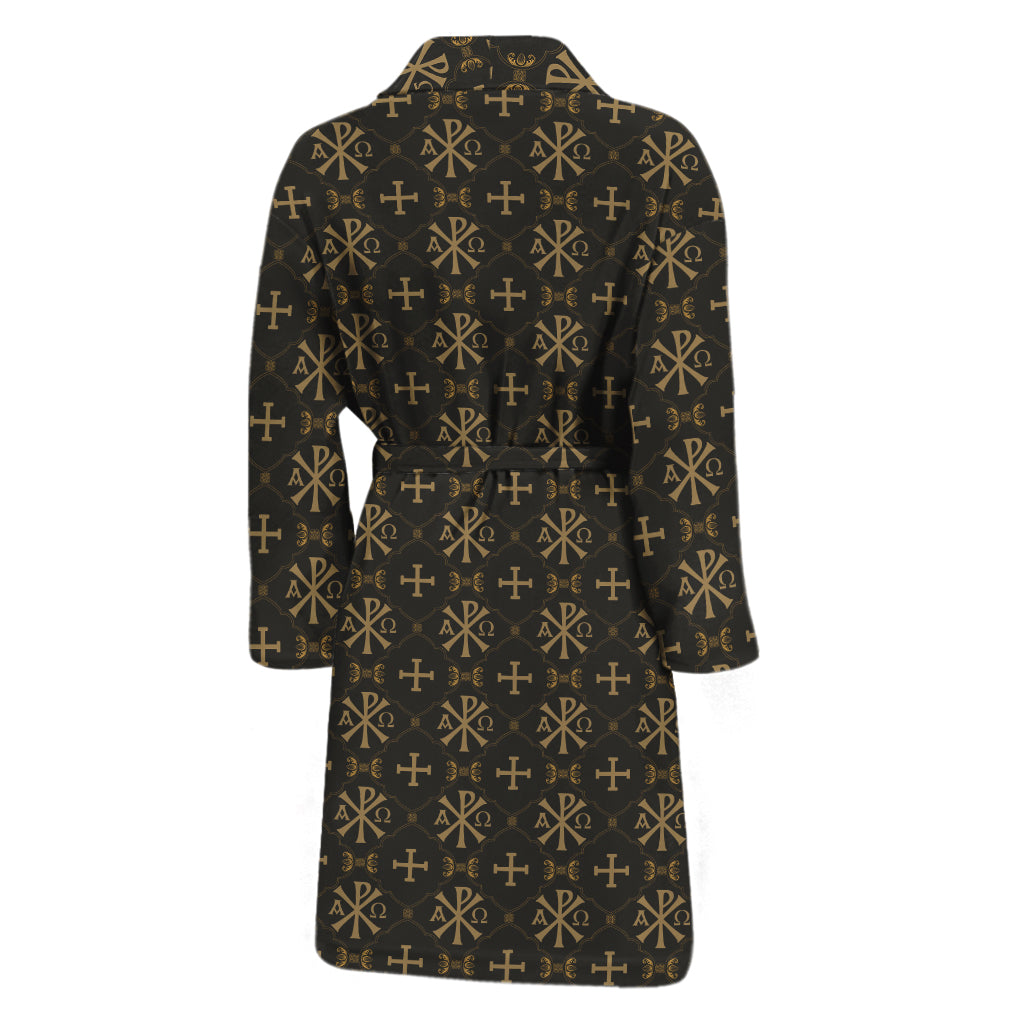Chi Rho Orthodox Pattern Print Men's Bathrobe