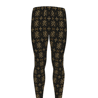 Chi Rho Orthodox Pattern Print Men's leggings