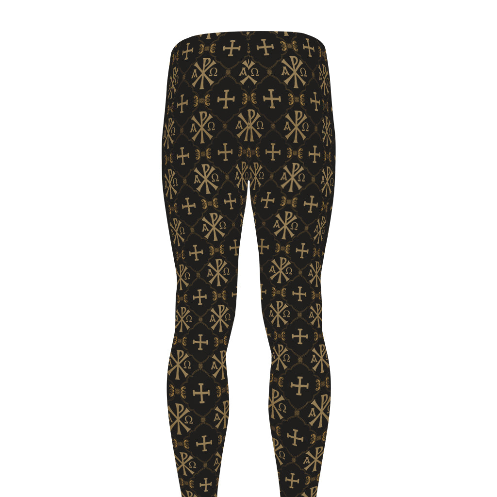 Chi Rho Orthodox Pattern Print Men's leggings