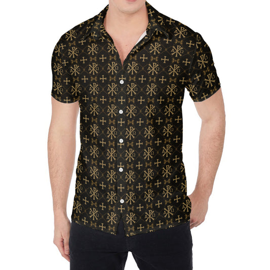 Chi Rho Orthodox Pattern Print Men's Shirt