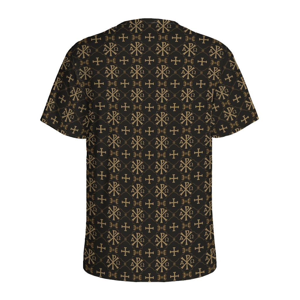 Chi Rho Orthodox Pattern Print Men's Sports T-Shirt