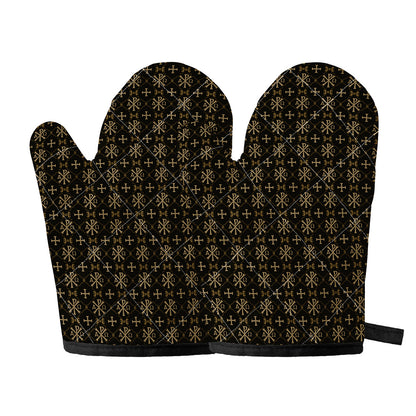 Chi Rho Orthodox Pattern Print Oven Mitts