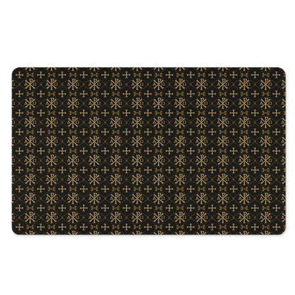 Chi Rho Orthodox Pattern Print Polyester Doormat