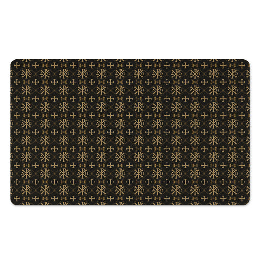 Chi Rho Orthodox Pattern Print Polyester Doormat