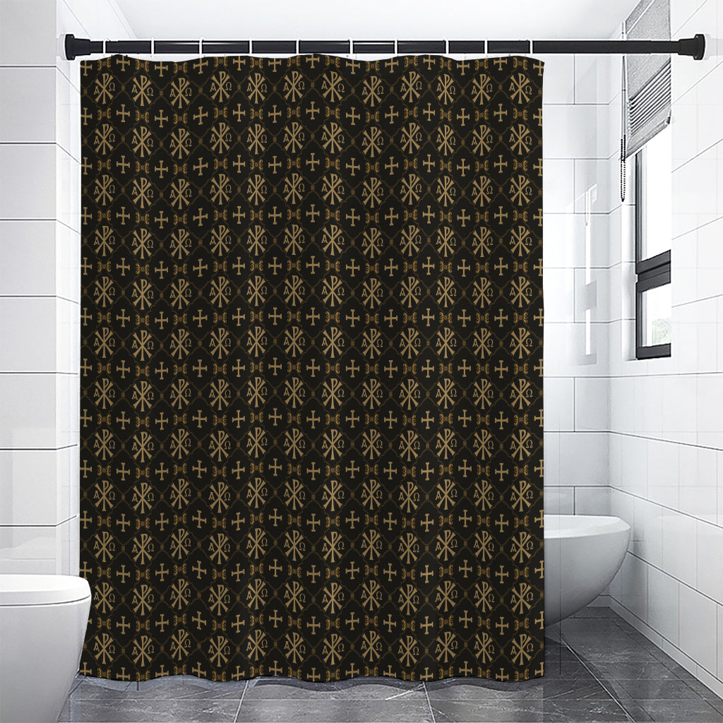 Chi Rho Orthodox Pattern Print Premium Shower Curtain