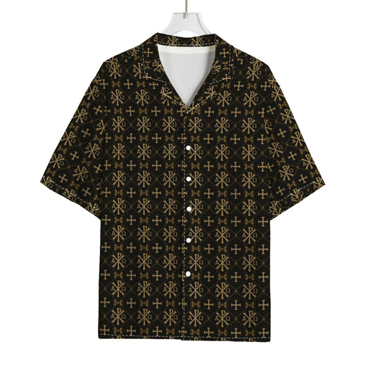 Chi Rho Orthodox Pattern Print Rayon Hawaiian Shirt