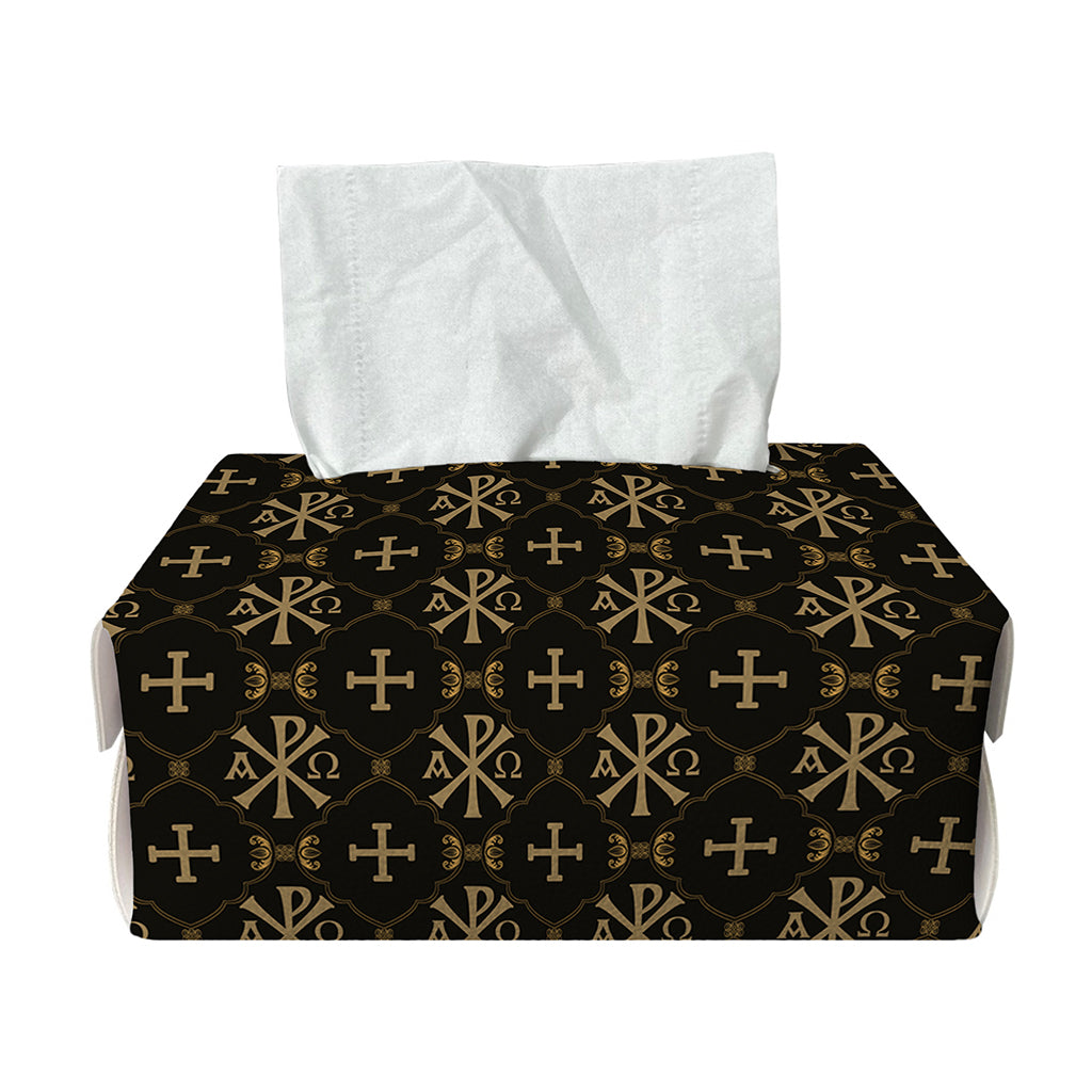 Chi Rho Orthodox Pattern Print Rectangle Tissue Box Cover