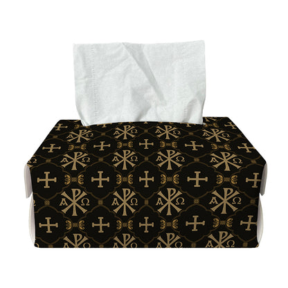 Chi Rho Orthodox Pattern Print Rectangle Tissue Box Cover