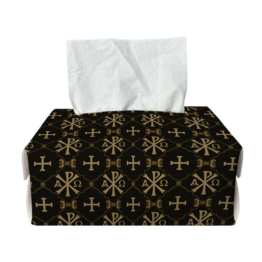 Chi Rho Orthodox Pattern Print Rectangle Tissue Box Cover