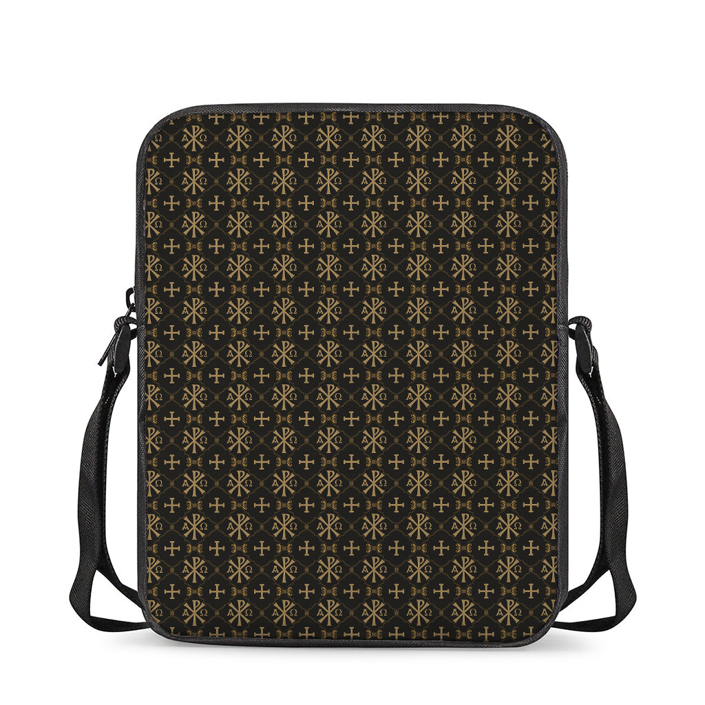 Chi Rho Orthodox Pattern Print Rectangular Crossbody Bag