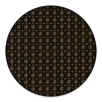 Chi Rho Orthodox Pattern Print Round Floor Mat
