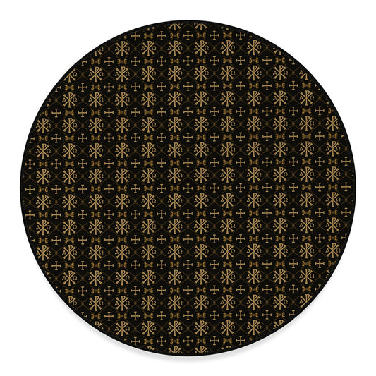 Chi Rho Orthodox Pattern Print Round Floor Mat
