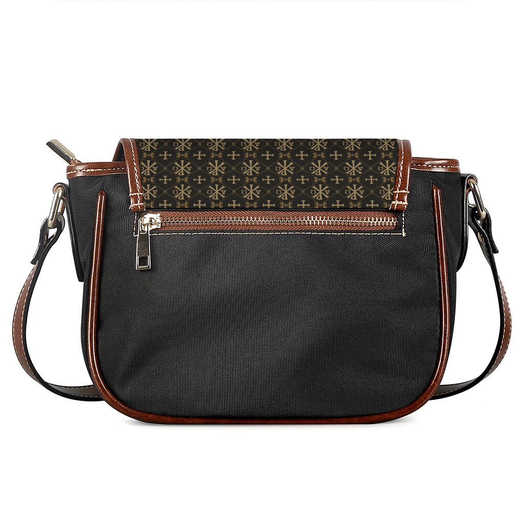 Chi Rho Orthodox Pattern Print Saddle Bag