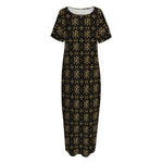 Chi Rho Orthodox Pattern Print Short Sleeve Long Nightdress
