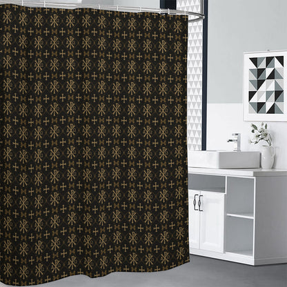Chi Rho Orthodox Pattern Print Shower Curtain