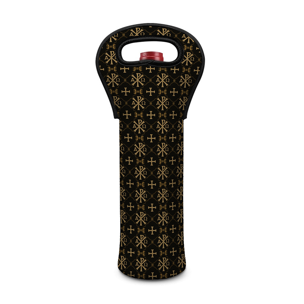Chi Rho Orthodox Pattern Print Single Neoprene Wine Tote