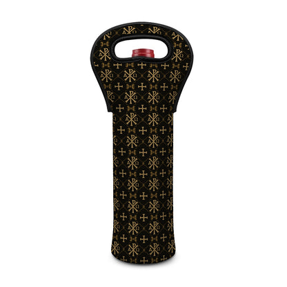 Chi Rho Orthodox Pattern Print Single Neoprene Wine Tote