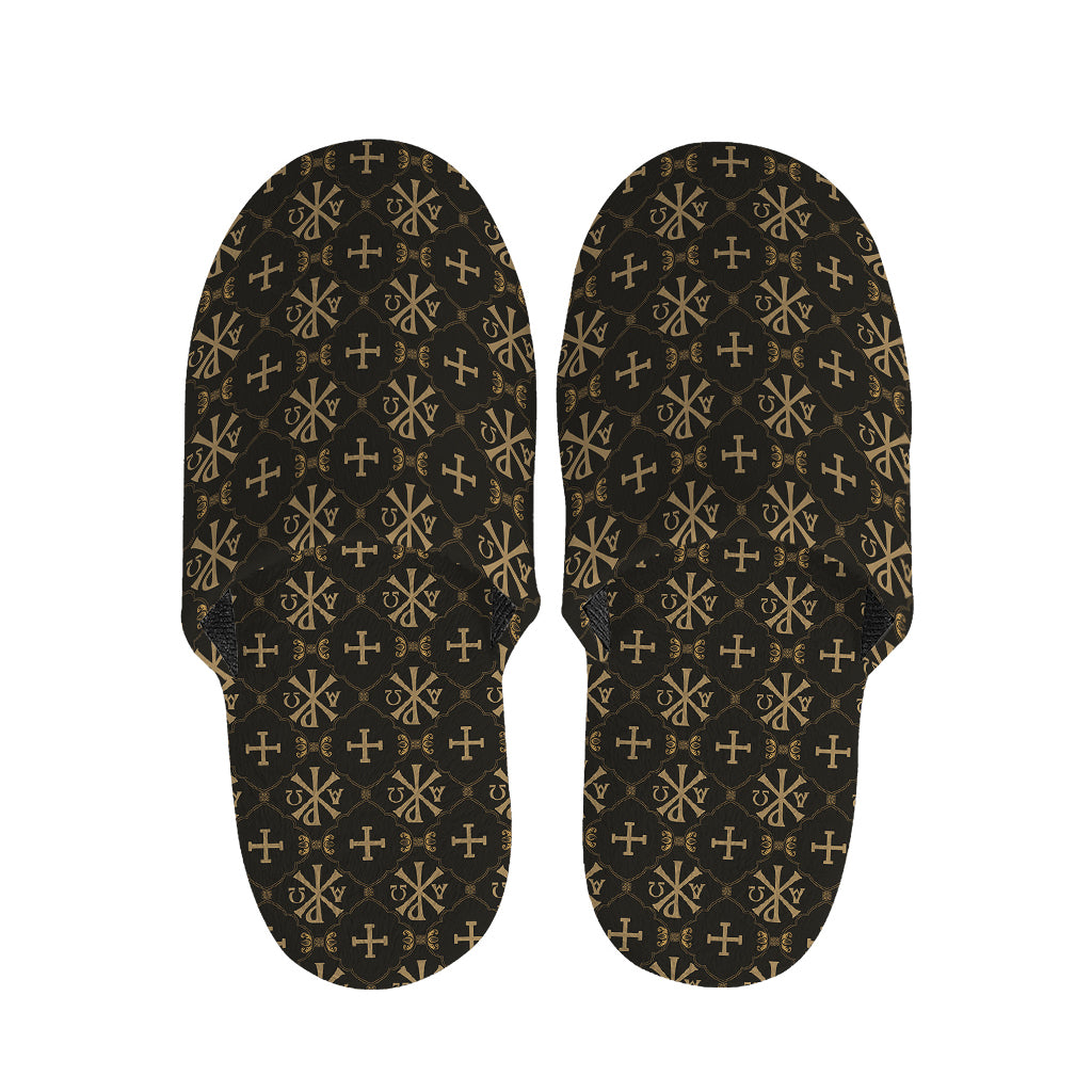 Chi Rho Orthodox Pattern Print Slippers