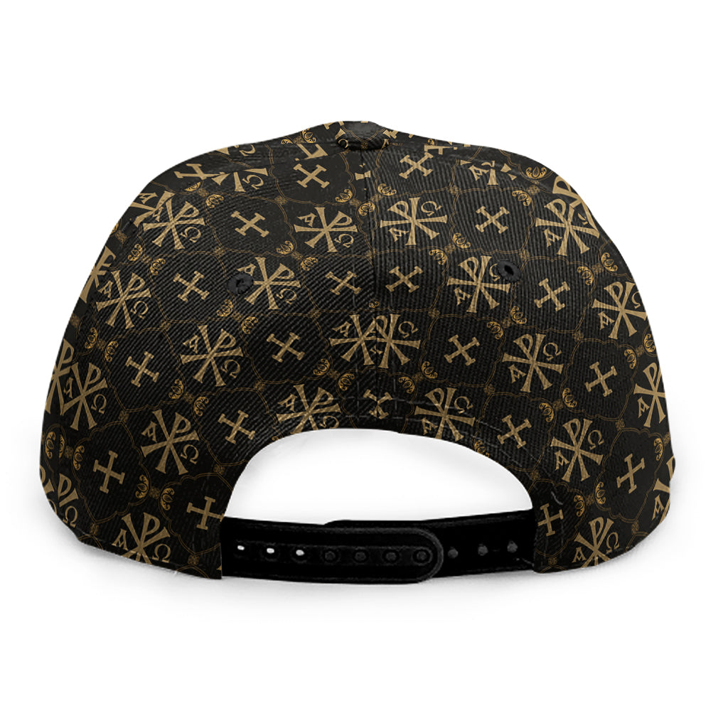 Chi Rho Orthodox Pattern Print Snapback Cap