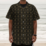 Chi Rho Orthodox Pattern Print Textured Short Sleeve Shirt