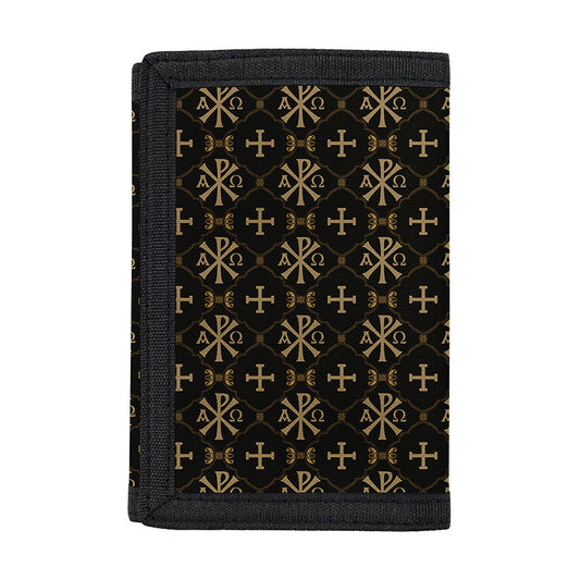Chi Rho Orthodox Pattern Print Trifold Wallet