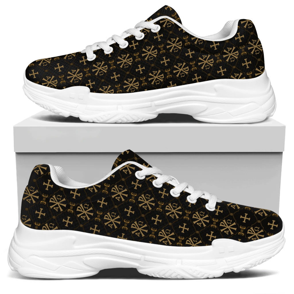 Chi Rho Orthodox Pattern Print White Chunky Shoes
