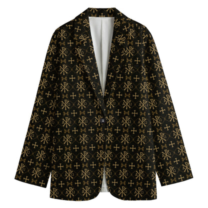 Chi Rho Orthodox Pattern Print Women's Cotton Blazer