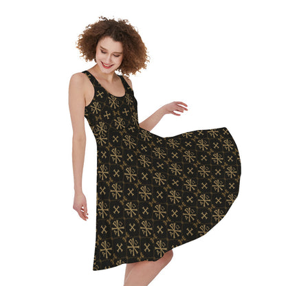 Chi Rho Orthodox Pattern Print Women's Sleeveless Dress