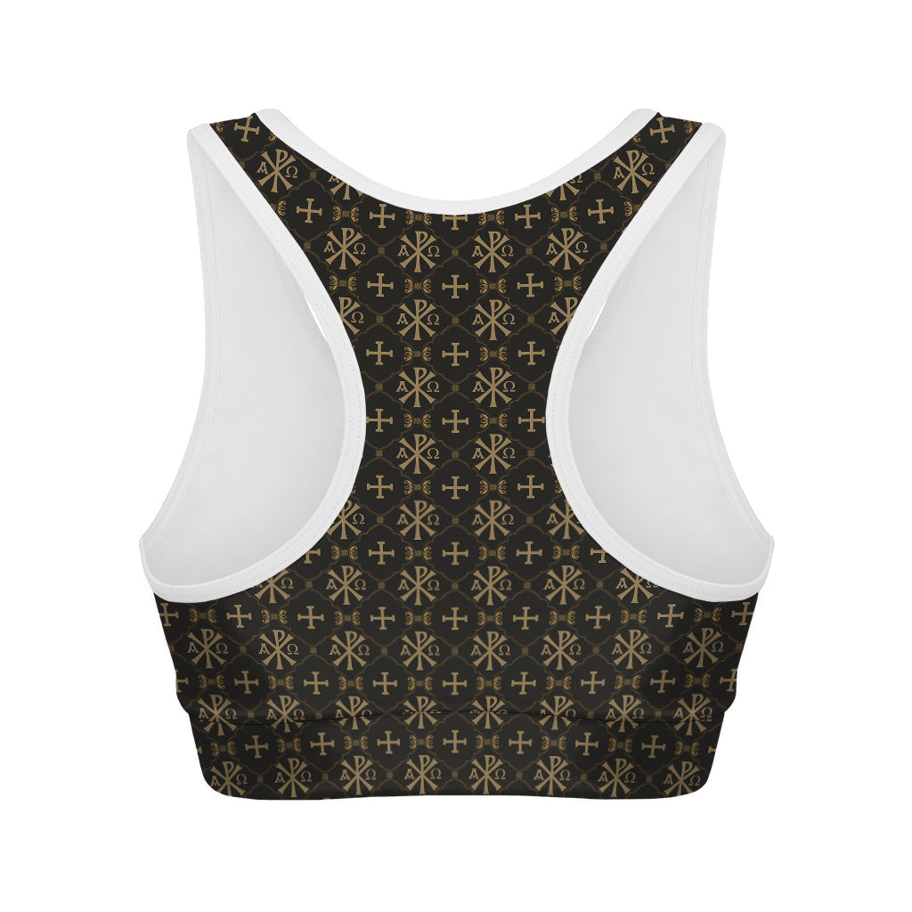 Chi Rho Orthodox Pattern Print Women's Sports Bra