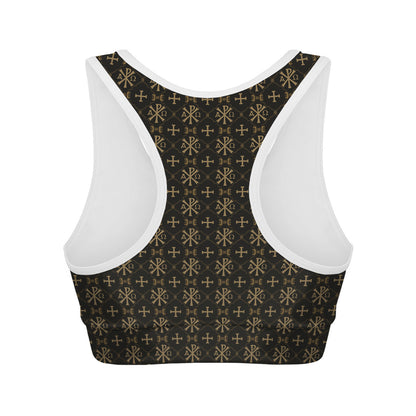 Chi Rho Orthodox Pattern Print Women's Sports Bra