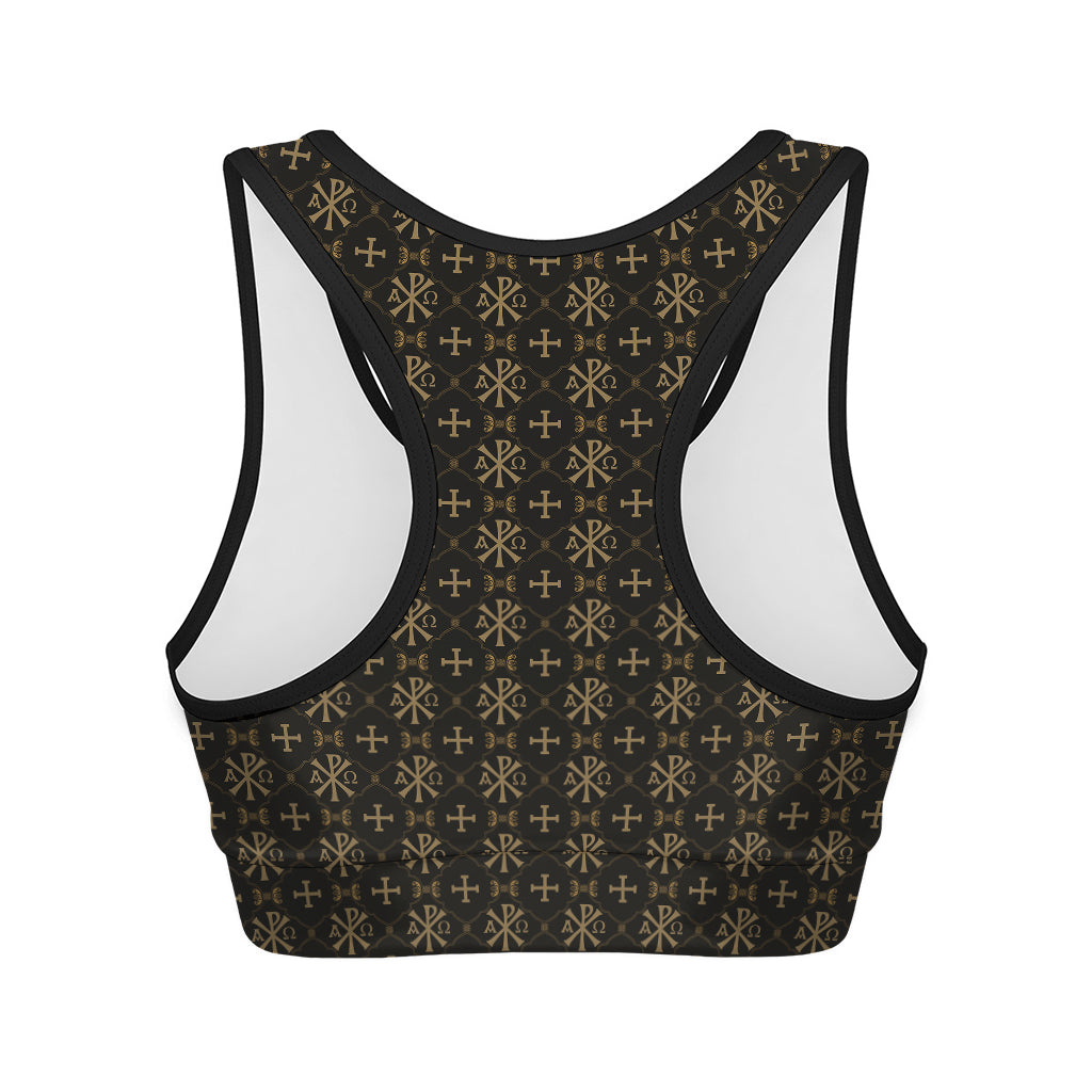 Chi Rho Orthodox Pattern Print Women's Sports Bra