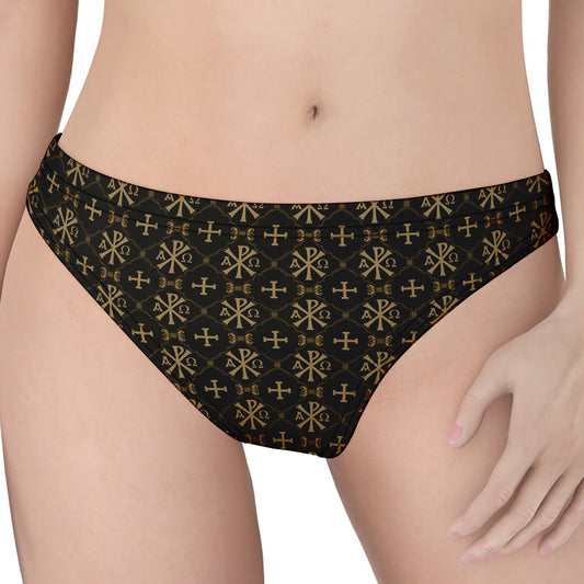 Chi Rho Orthodox Pattern Print Women's Thong