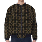 Chi Rho Orthodox Pattern Print Zip Sleeve Bomber Jacket
