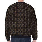 Chi Rho Orthodox Pattern Print Zip Sleeve Bomber Jacket