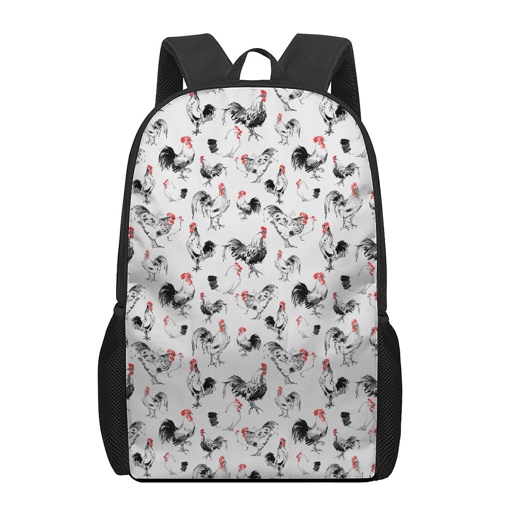 Chicken Ink Painting Pattern Print 17 Inch Backpack
