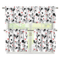 Chicken Ink Painting Pattern Print 3 Piece Kitchen Curtains