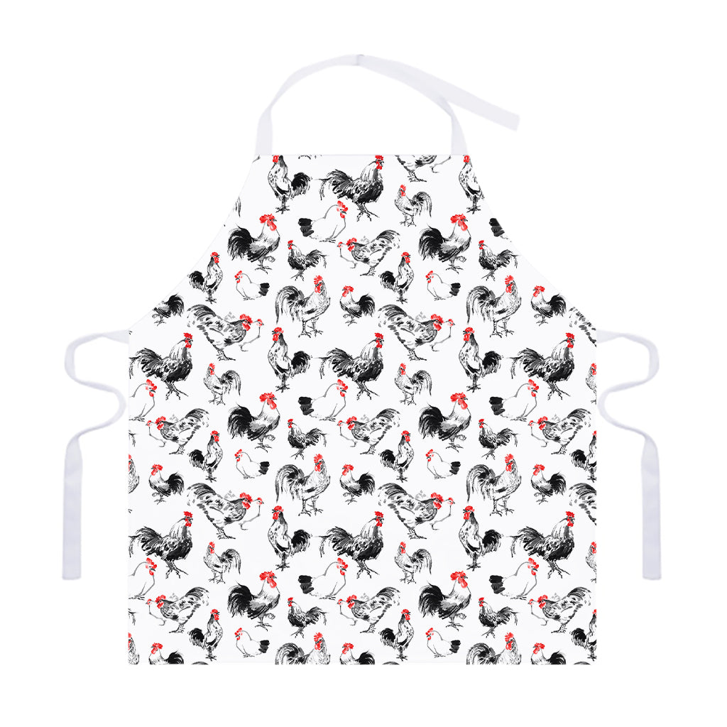 Chicken Ink Painting Pattern Print Adjustable Apron