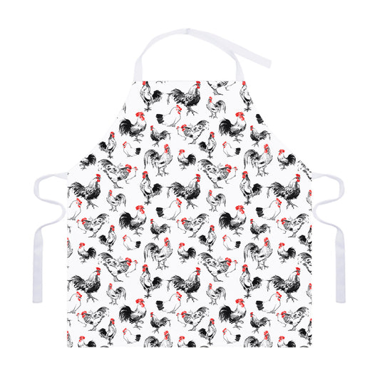 Chicken Ink Painting Pattern Print Adjustable Apron