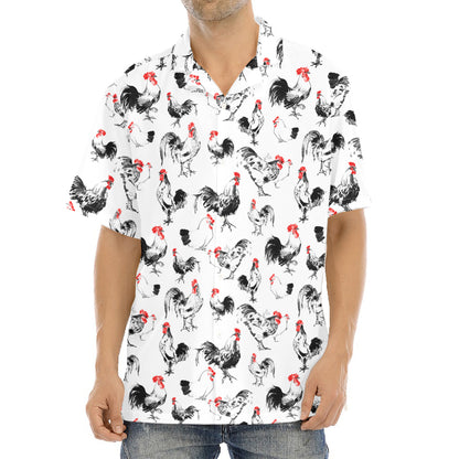 Chicken Ink Painting Pattern Print Aloha Shirt