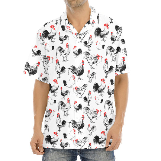 Chicken Ink Painting Pattern Print Aloha Shirt