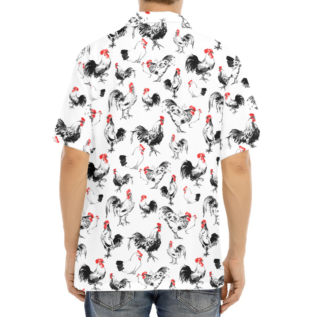 Chicken Ink Painting Pattern Print Aloha Shirt