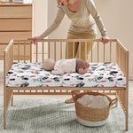 Chicken Ink Painting Pattern Print Baby Crib Sheet