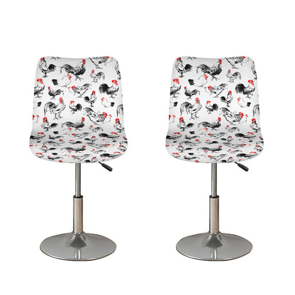 Chicken Ink Painting Pattern Print Bar Stool Covers
