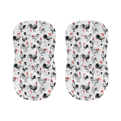 Chicken Ink Painting Pattern Print Bar Stool Covers