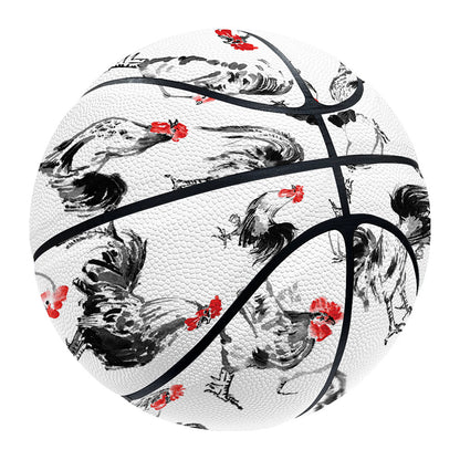 Chicken Ink Painting Pattern Print Basketball