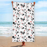 Chicken Ink Painting Pattern Print Beach Towel